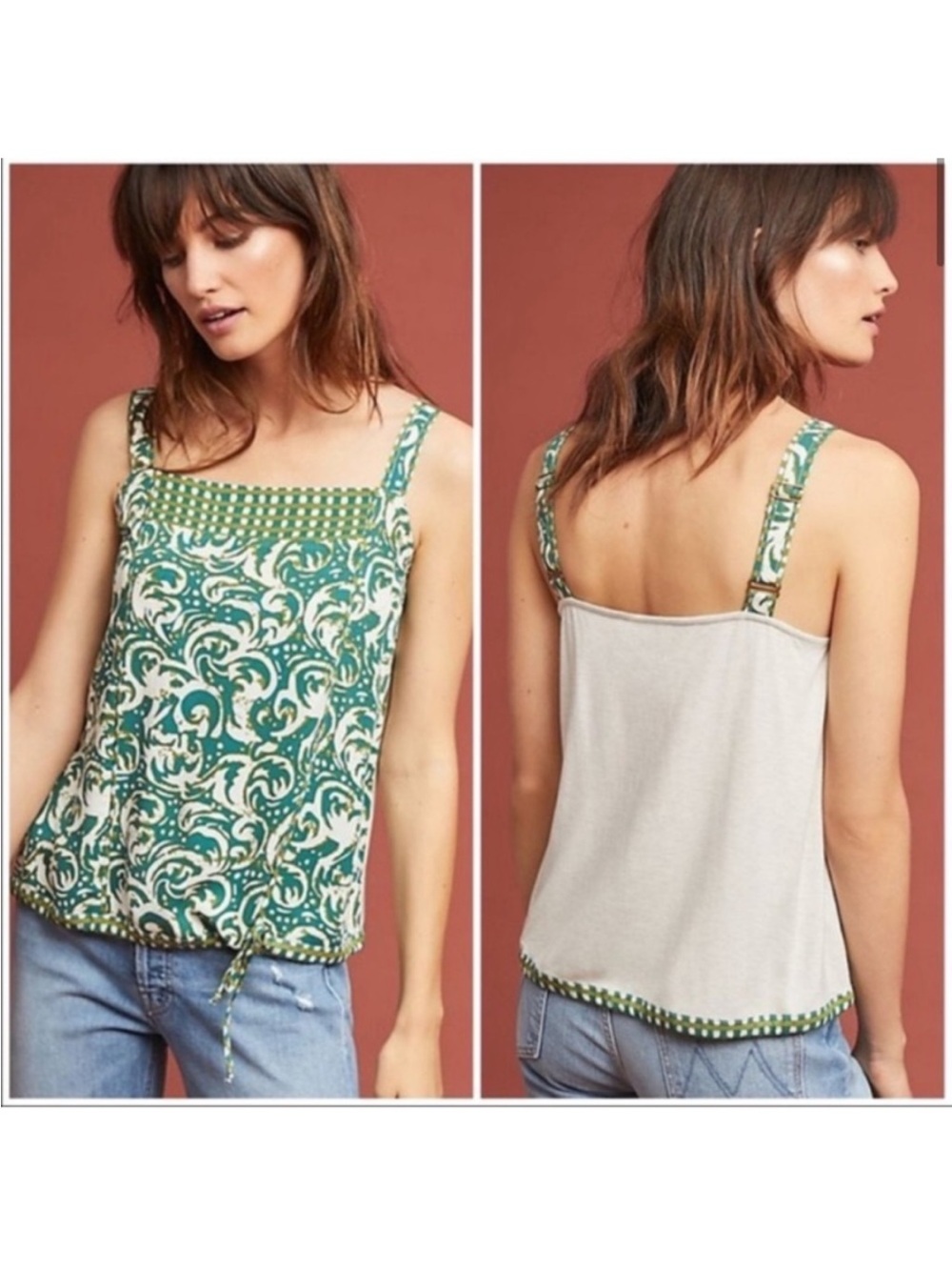TINY Anthropologie Jasmine Square Neck Tank Top